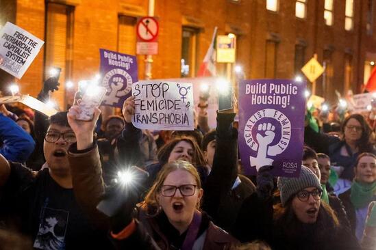 تظاهرات روز جهانی زن در شهر دوبلین ایرلند