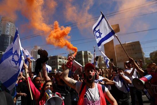 تظاهرات گسترده " روز مقاومت" مخالفان نتانیاهو در اسراییل