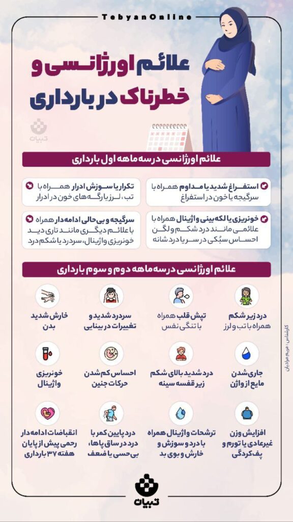 علائم اورژانسی و خطرناک در بارداری