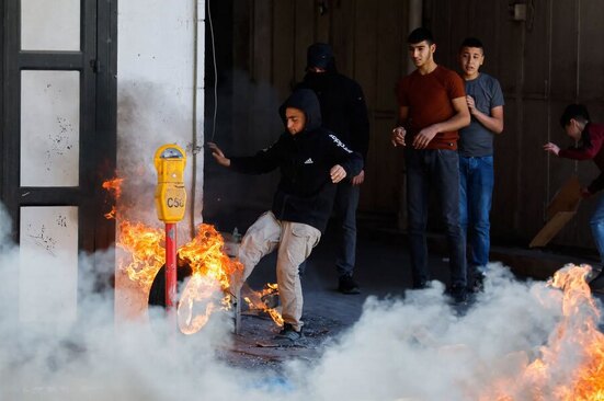 تظاهرات ضداسراییلی جوانان فلسطینی در کرانه باختری