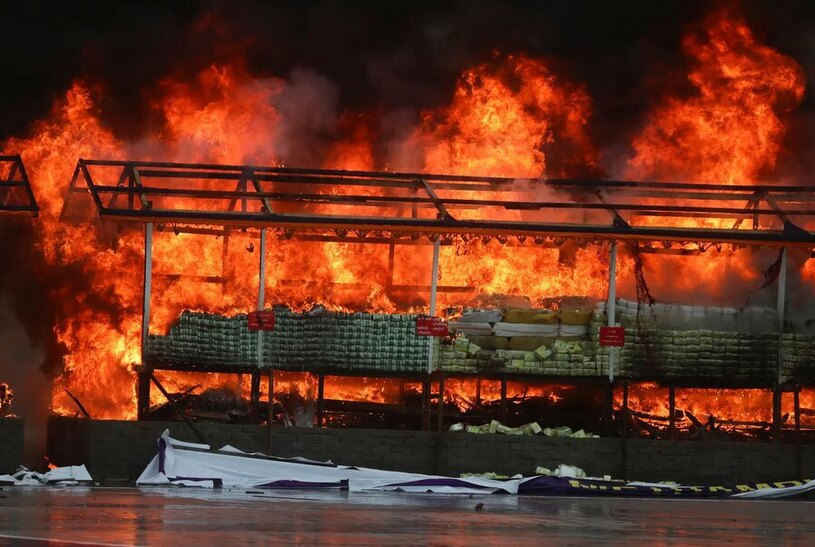 سوزاندان صدها کیلو مواد مخدر در شهر یانگون میانمار