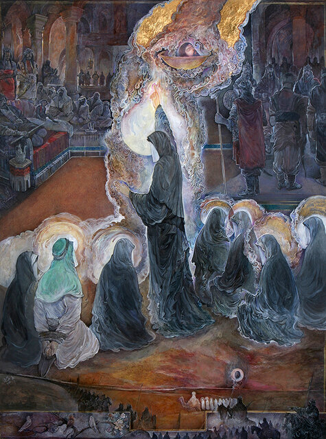 تابلوهای عاشورایی حبیبالله صادقی/ تصاویر تابلوهای عاشورایی حبیبالله صادقی