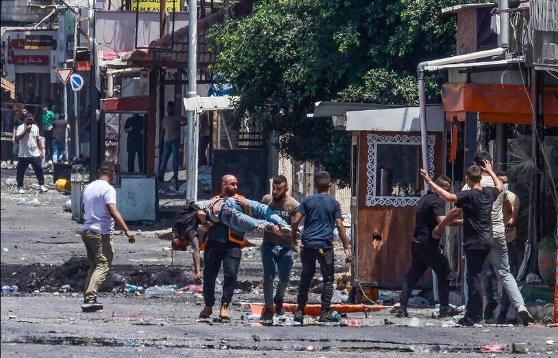 حمله نیروهای اسراییلی به شهر جنین