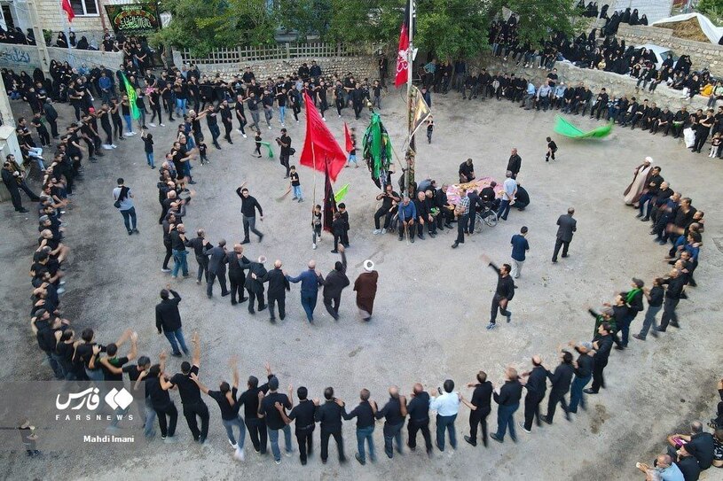 عزاداری « علم دیبی » در روستای ارزیل آذربایجان شرقی