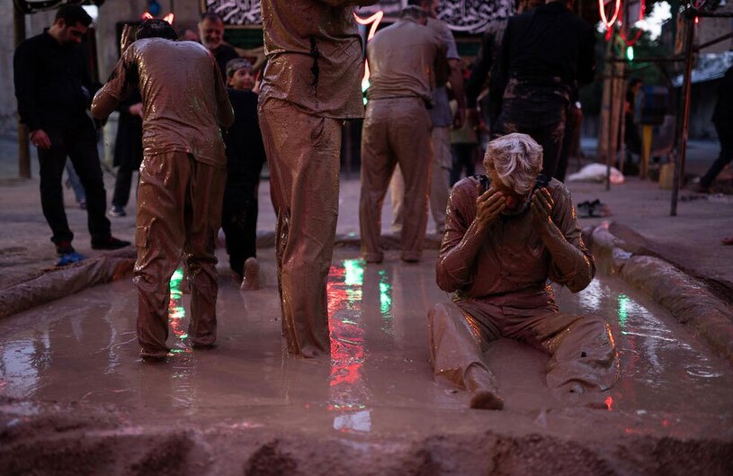 گِل مالی  سنت مرسوم  عاشورا  لرستان خرم آباد