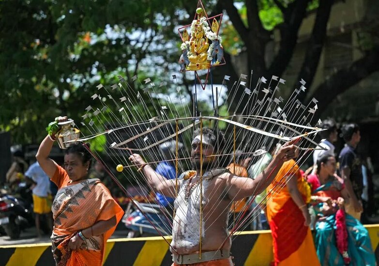 جشنواره آیینی هندوها در چنای هند