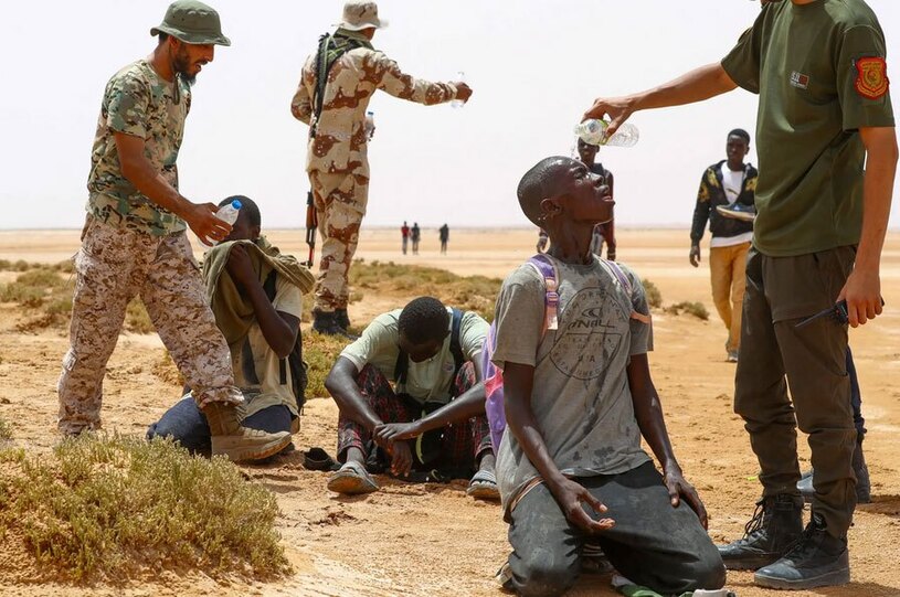  پناهجویان آفریقایی در مرز لیبی و تونس