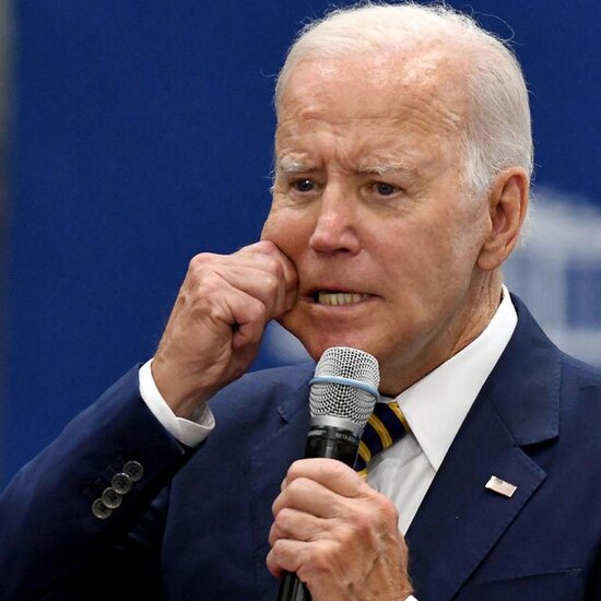 بایدن در جریان سخنرانی در شهر میلواکی 