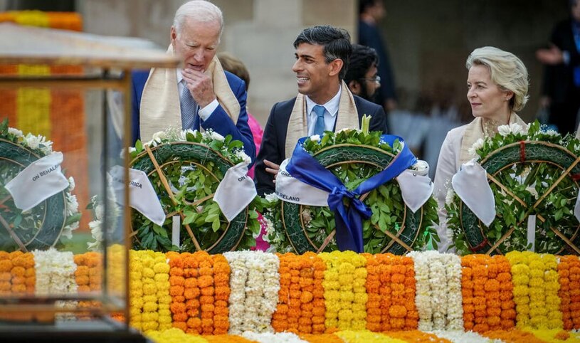 ادای احترام رهبران گروه 20 در بنای یادبود مهاتما گاندی