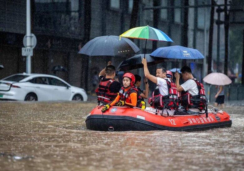 باران های سیل آسا شنزن چین