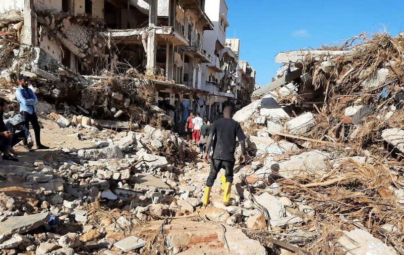 دیدنی های امروز؛ از فاجعه سیل لیبی تا مسابقات جهانی انتخاب سگ گله تصویری از شهر "درنا" لیبی