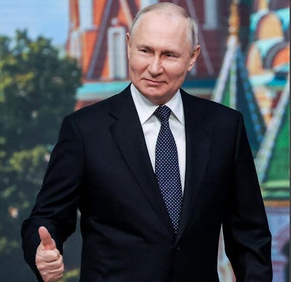 ولادیمیر پوتین در مراسم تحلیف شهردار منتخب جدید مسکو