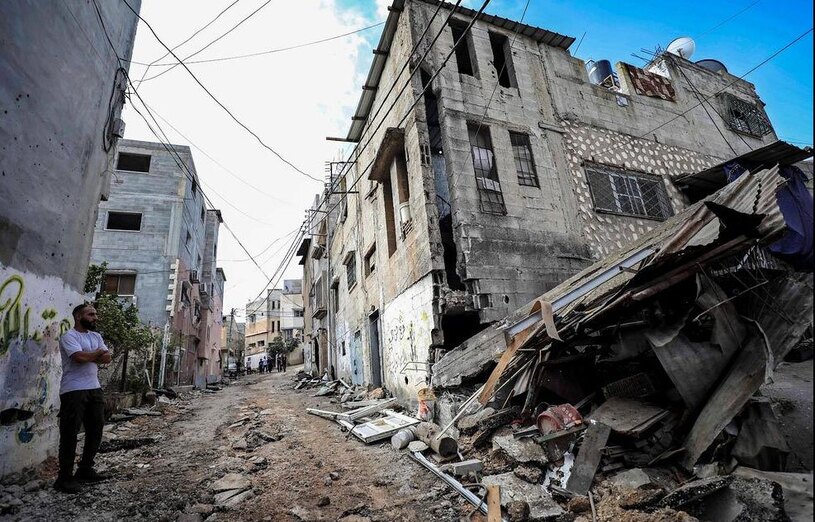 تخریب خانه یک فلسطینی از سوی نیروهای اسراییل