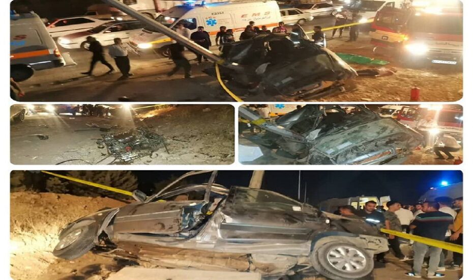 برخورد زانتیا با تیر چراغ برق