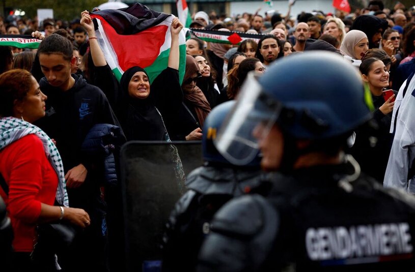 تظاهرات اعلام همبستگی با فلسطین در شهر پاریس