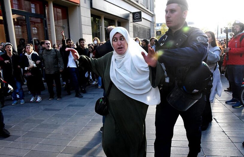 دستگیری تظاهرات کنندگان حامی فلسطین در شهر پاریس