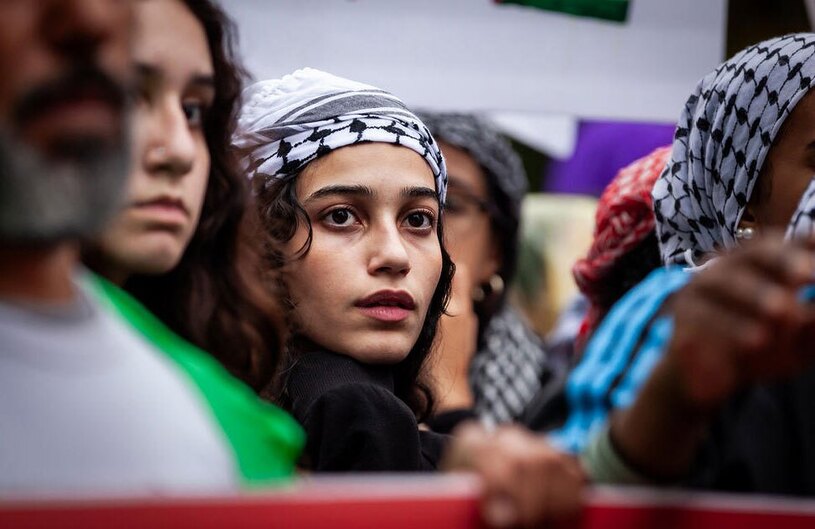 تظاهرات حامیان فلسطین در پایتخت ایالات متحده آمریکا