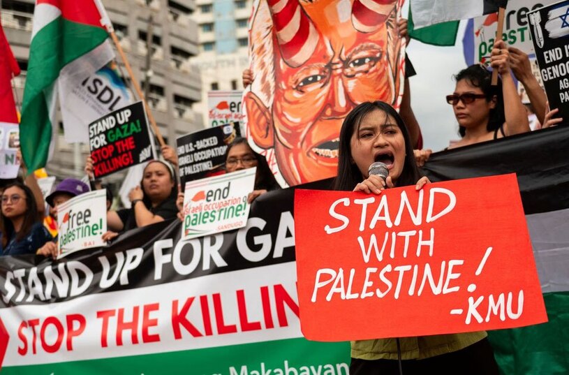 دیدنی های امروز؛ چرخش افکار عمومی جهانی بر ضد آمریکا و اسراییل تظاهرات فیلیپینی ها علیه جنایات جنگی اسراییل