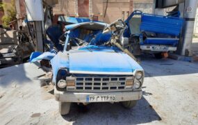 راننده نیسان آتش‌سوزی