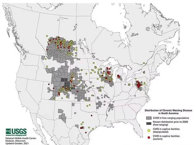 اولین مورد تأیید شده از بیماری زامبی گوزن ها در پارک ملی یلواستون آمریکا پارک ملی یلواستون آمریکا