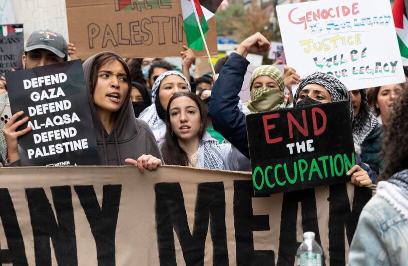 تظاهرات حامیان فلسطین در شهر نیویورک