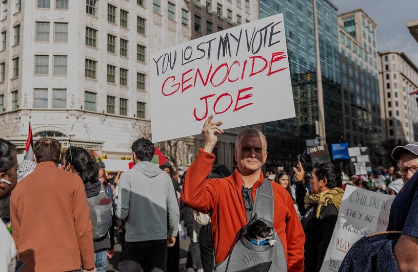 تظاهرات حامیان فلسطین در شهر واشنگتن آمریکا