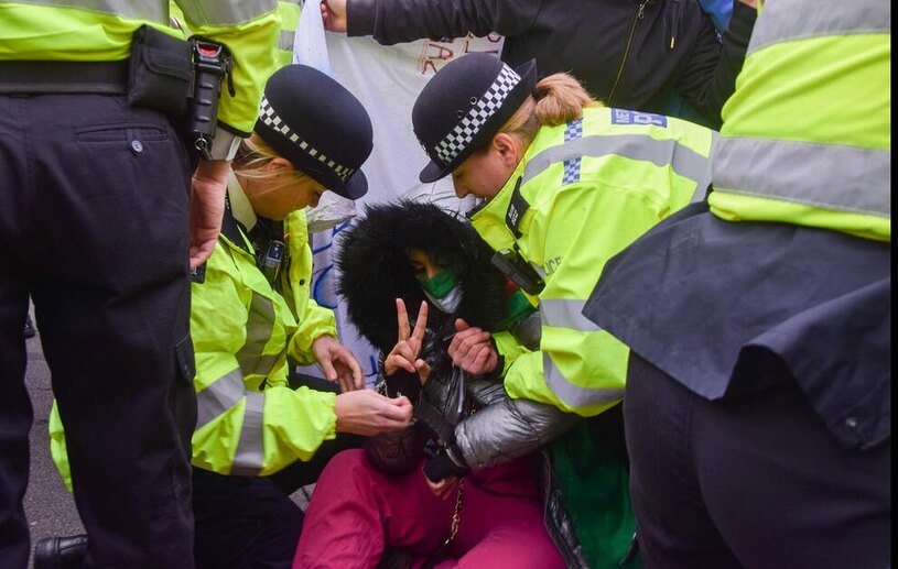 دستگیری معترضان  تظاهرات بزرگ حامیان فلسطین  لندن