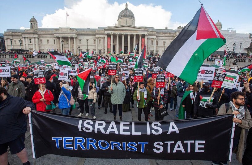 تظاهرات بزرگ حامیان فلسطین در لندن