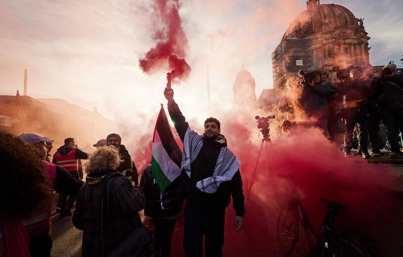 تظاهرات حامیان فلسطین در شهر برلین آلمان