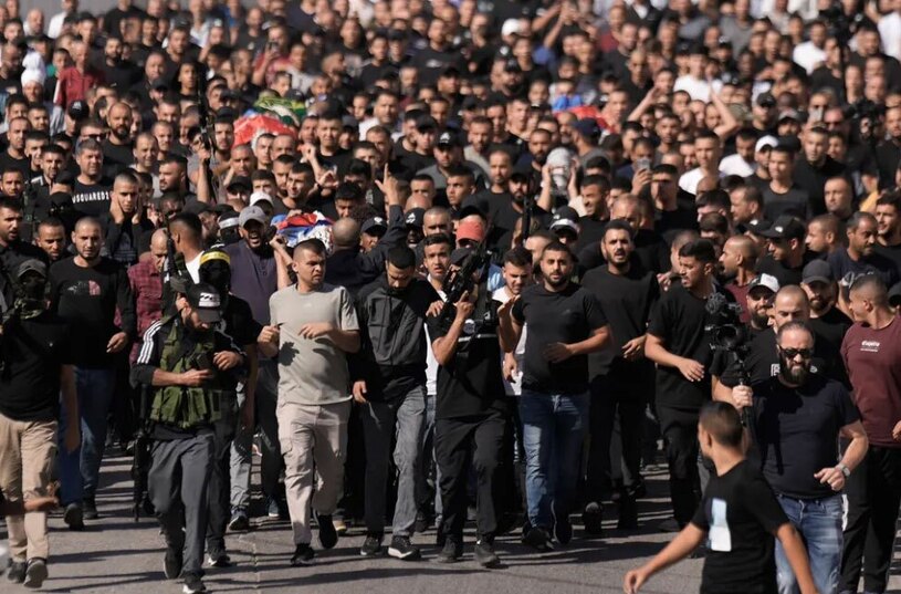 تشییع پیکر 4 مبارز فلسطینی در شهر طولکرم