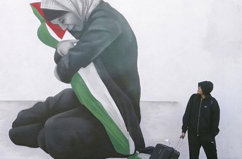 نقاشی دیواری برای حمایت از مردم فلسطین