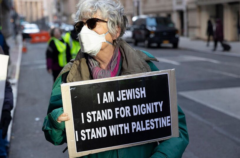 تجمع گروهی از حامیان فلسطین در شهر نیویورک