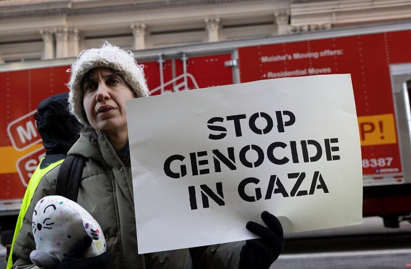 تجمع گروهی از حامیان فلسطین در شهر نیویورک