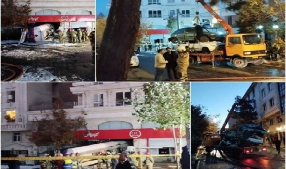 تانکر سوخت واژگونی فروشگاه
