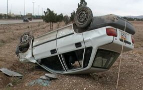 واژگونی خودروی پراید