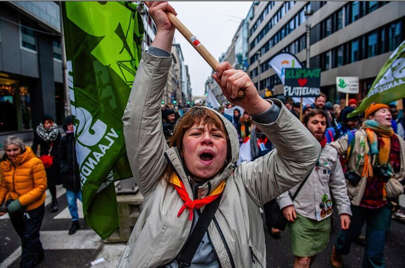 تظاهرات هزاران نفری فعالان محیط زیست در شهر بروکسل بلژیک 