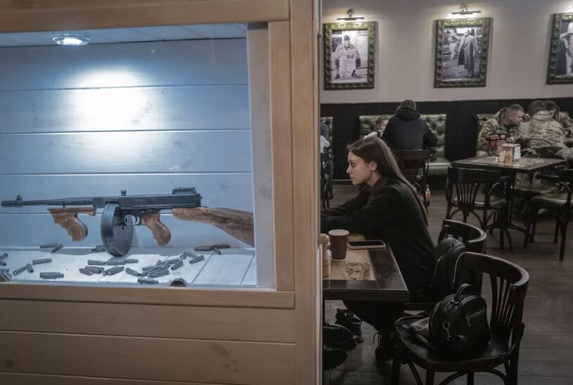 کافه ای در شهر کی یف اوکراین