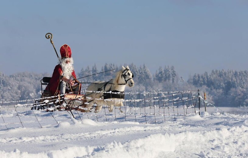 سفر بابانوئل با اسب و کالسکه