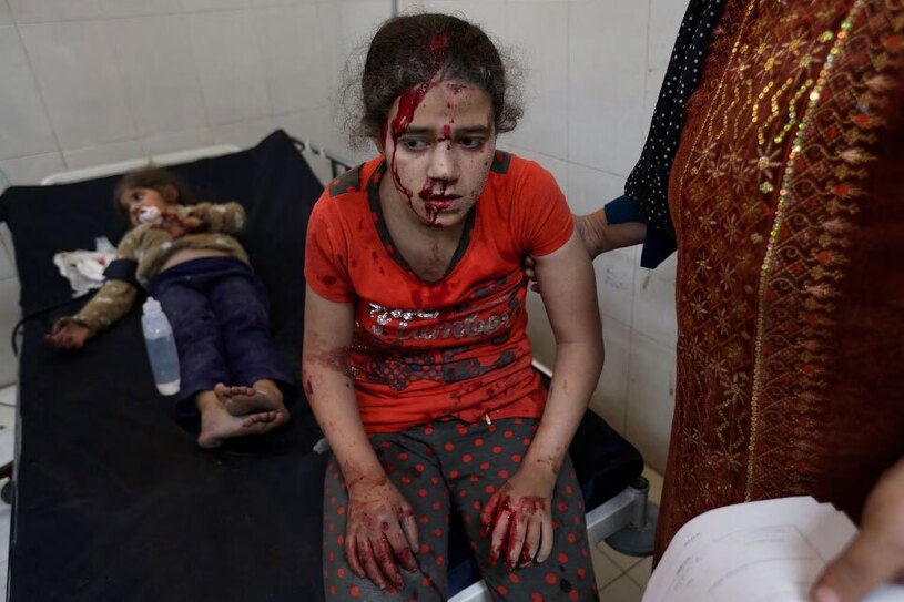 مجروحان بمباران مدرسه ای در خان یونس نوار غزه 