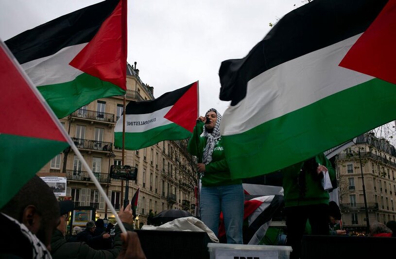 تظاهرات هفتگی حامیان فلسطین در شهر پاریس