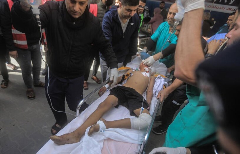 مداوای مجروحان غالبا کودک حملات هوایی اسراییل 