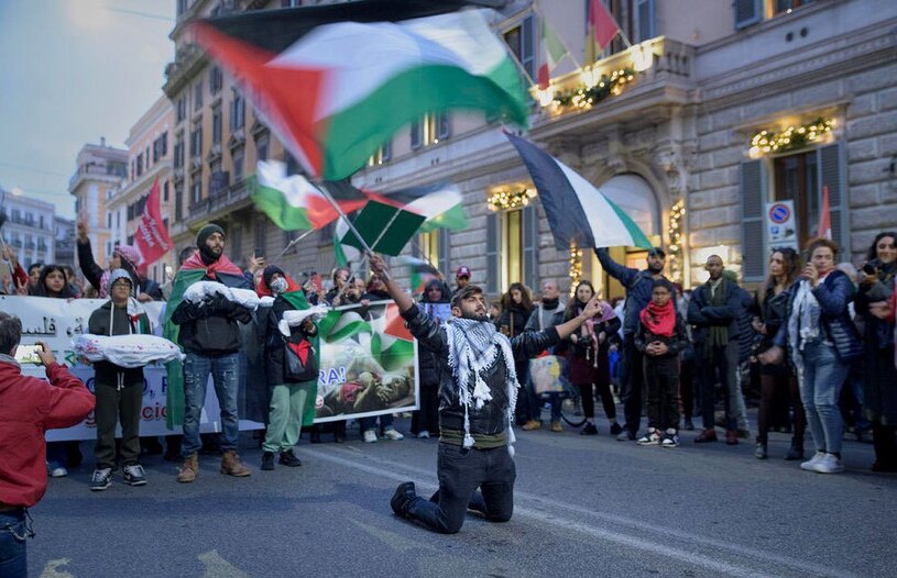 دیدنی های امروز؛ کریسمس خونین 2023 تظاهرات حامیان فلسطین در شهر رم