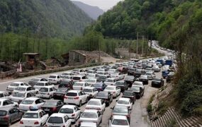 ترافیک سنگین در جاده چالوس به تهران