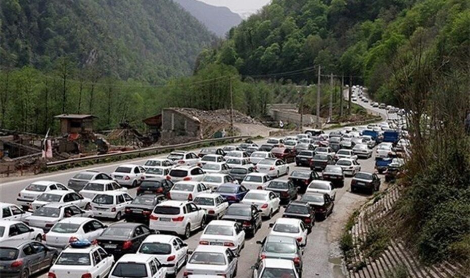 ترافیک سنگین در جاده چالوس به تهران