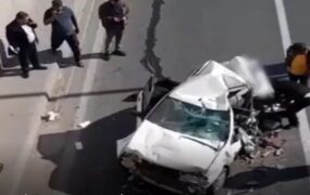 له شدن و چپ کردن تریلی تصادف با پراید