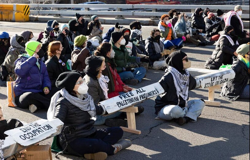 حامیان فلسطین در شهر نیویورک آمریکا 