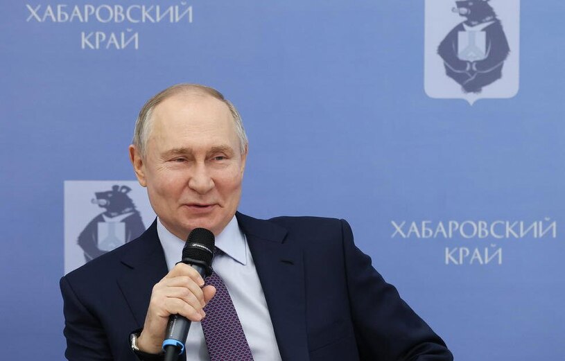 دیدار ولادیمیر پوتین رییس فدراسیون روسیه با اعضای جامعه تجاری منطقه فدرال خاور