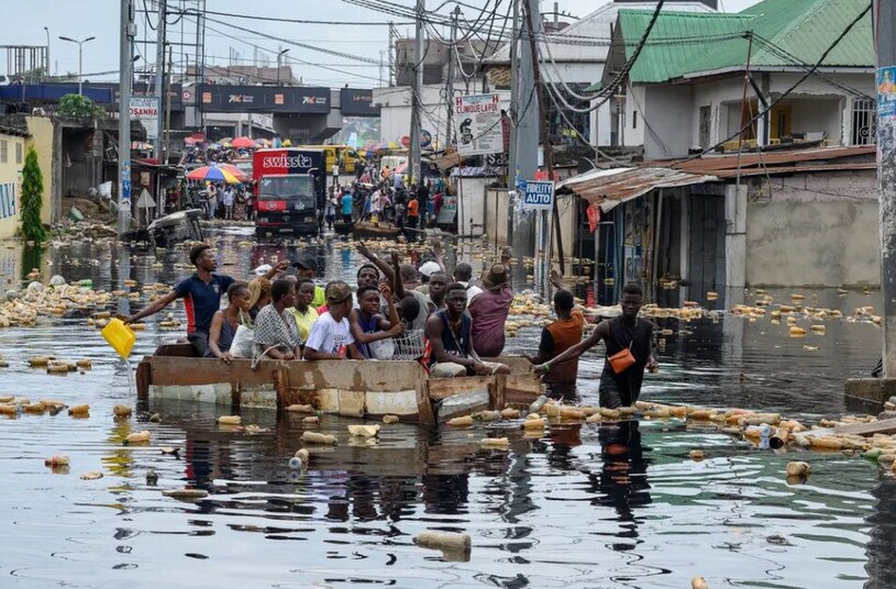 سیل در کشور آفریقایی جمهوری 