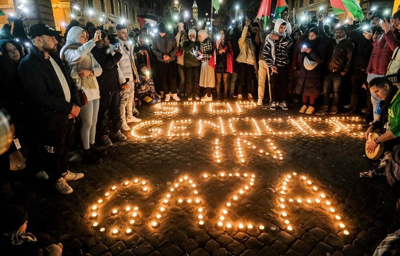 دیدنی های امروز؛ تظاهرات جهانی در همبستگی با فلسطین تظاهرات و تجمع حامیان فلسطین در شهر رم ایتالیا