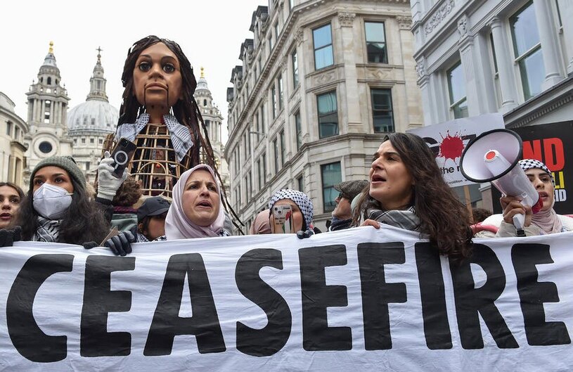 دیدنی های امروز؛ تظاهرات جهانی در همبستگی با فلسطین تظاهرات بزرگ هفتگی حامیان فلسطین در شهر لندن